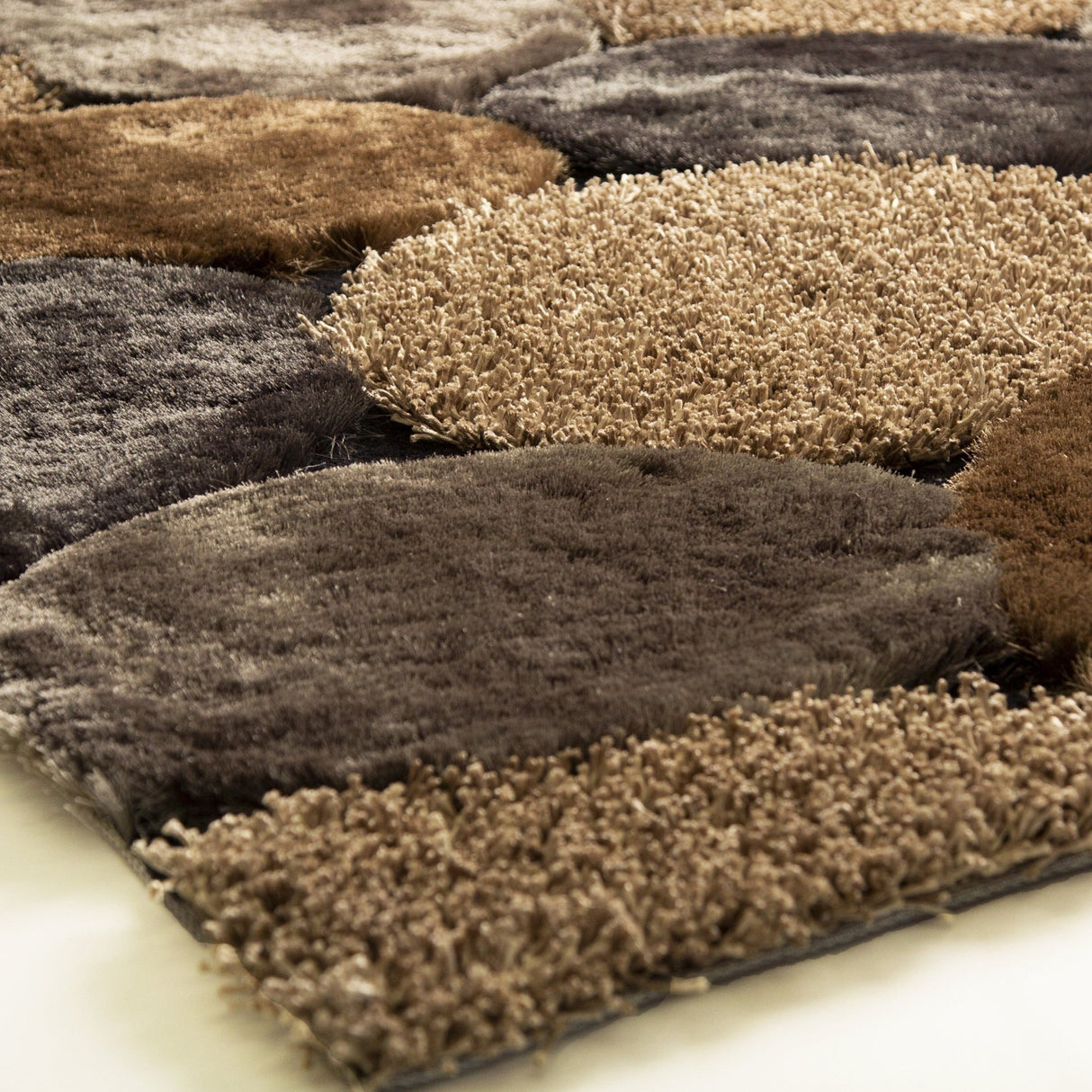 Stone Soft Plush Design Shag Polyester Fabric - Shag Area Rug, Gray Beige, 7'6" X 10'3" (1 Piece)