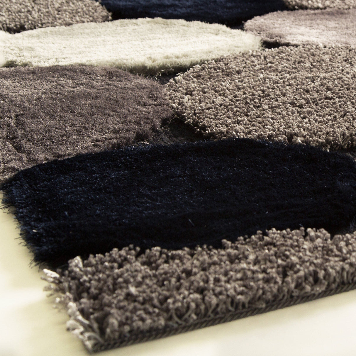 Stone Soft Plush Design Shag Polyester Fabric - Shag Area Rug, Gray Beige, 7'6" X 10'3" (1 Piece)