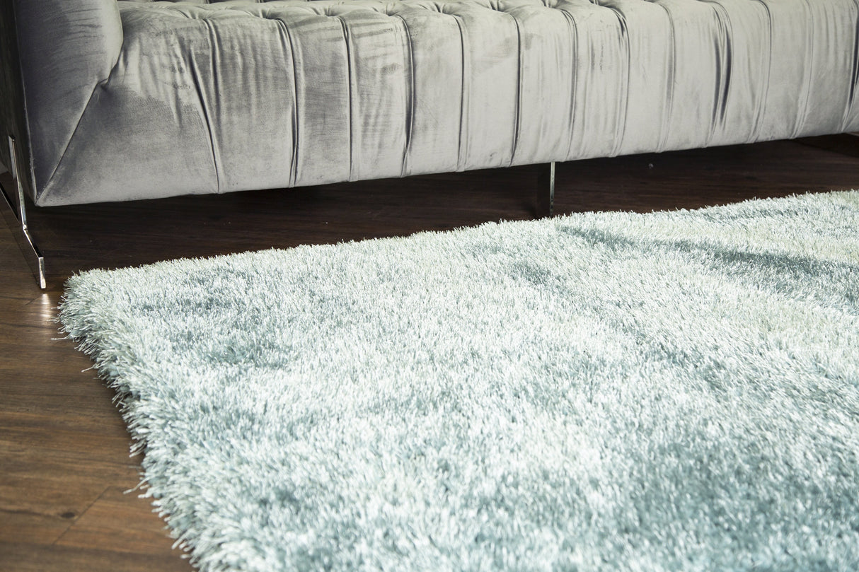 Marine Blue Solid Shag Area Rug Carpet Polyester Fabric - Marine Blue, Thick And Thin Yarns Design, 2" High Pile (1 Unit)
