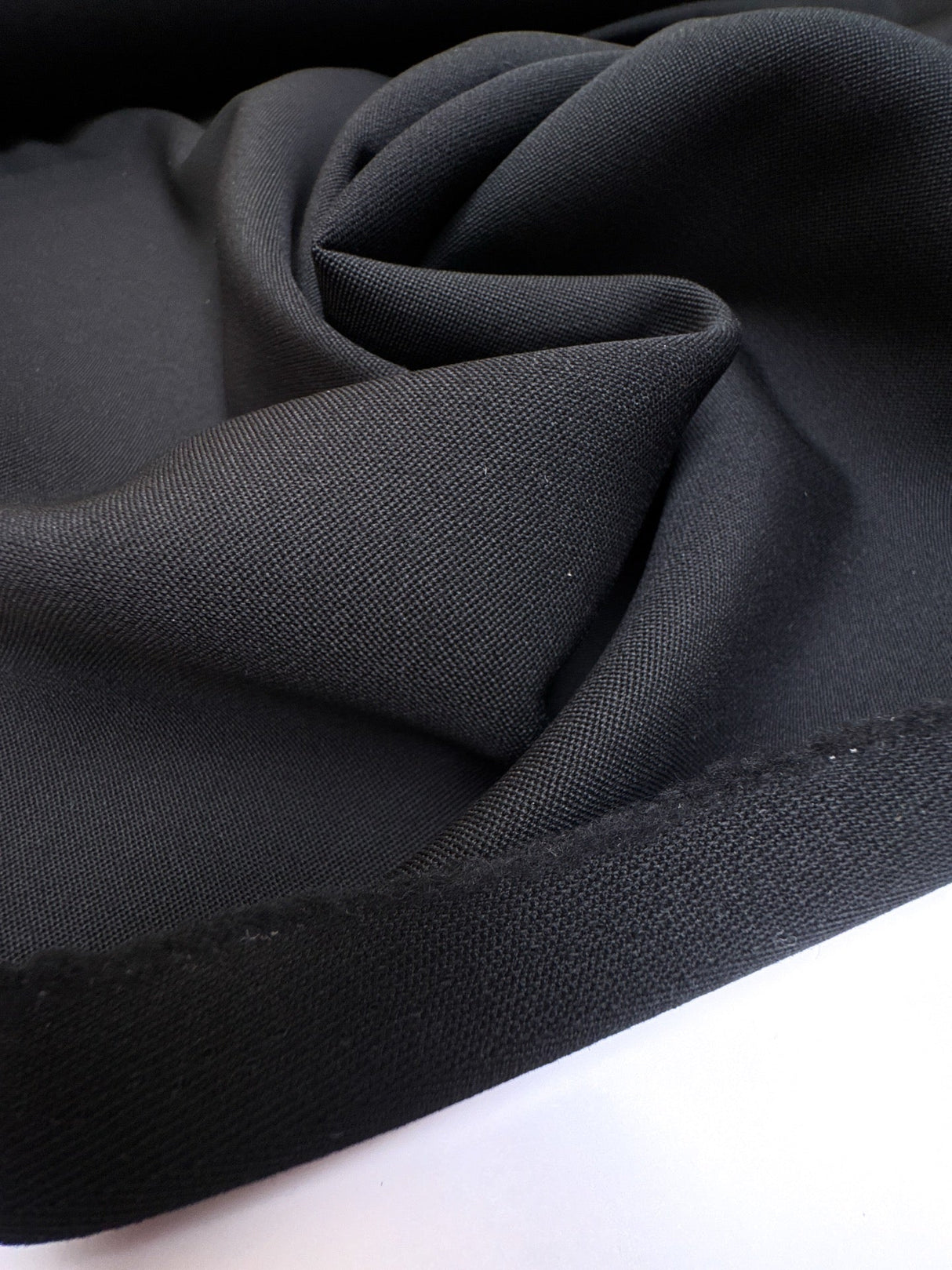 Polyester Wool Twill Black