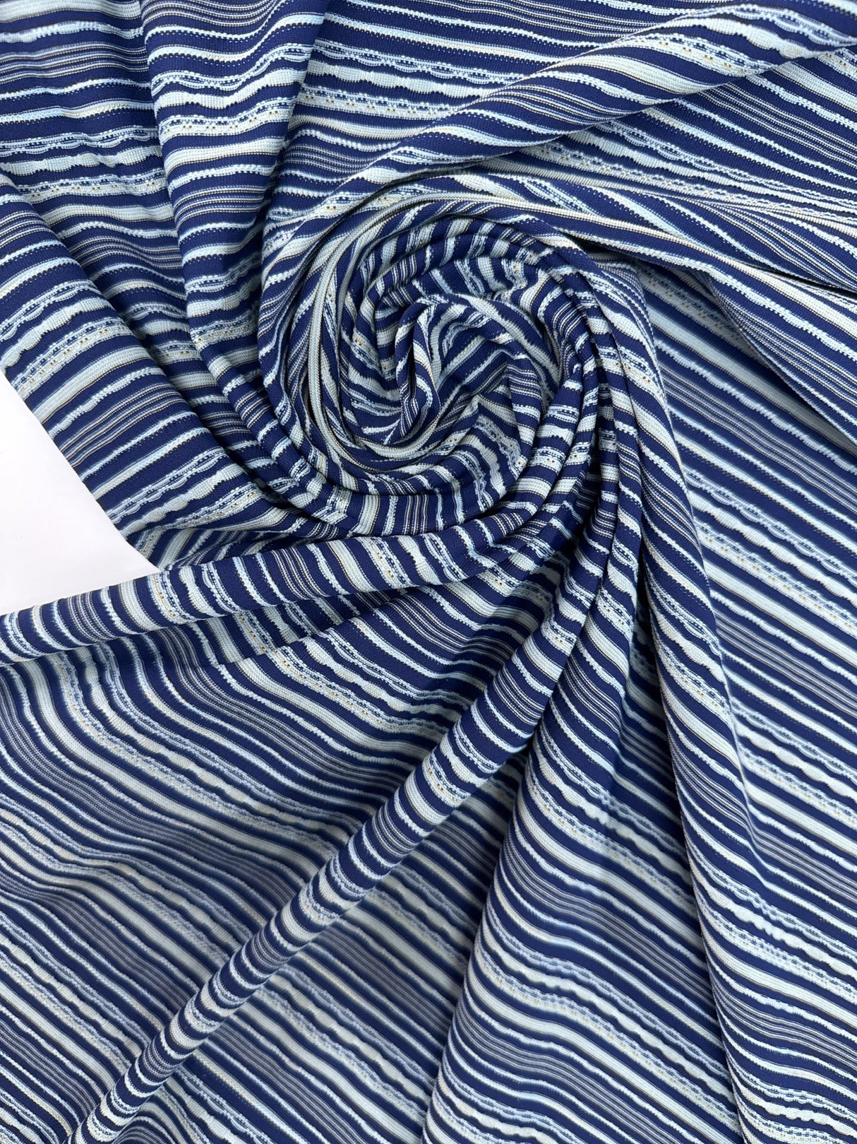 Polyamide Elastane Jacquard Knit Blue Striped