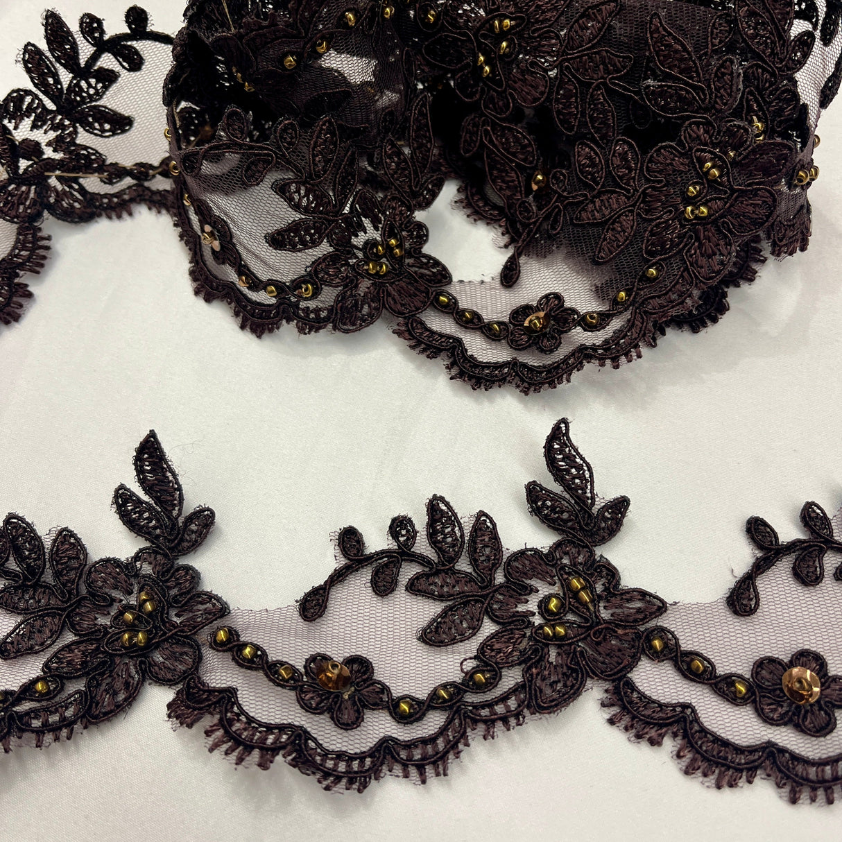 Beaded Corded Lace Trim
