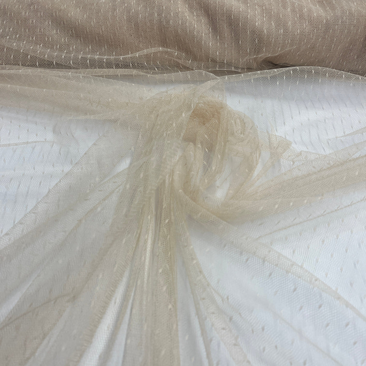 2-Way Stretch Dots Point Net Mesh Polyester Fabric - Dots Point Net Mesh, 60" Width (1 Yard)