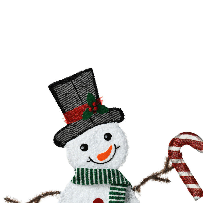 Set of 2 Heart Shaped Snowmen with Warm LED Lights Indoor Outdoor Christmas Decoration