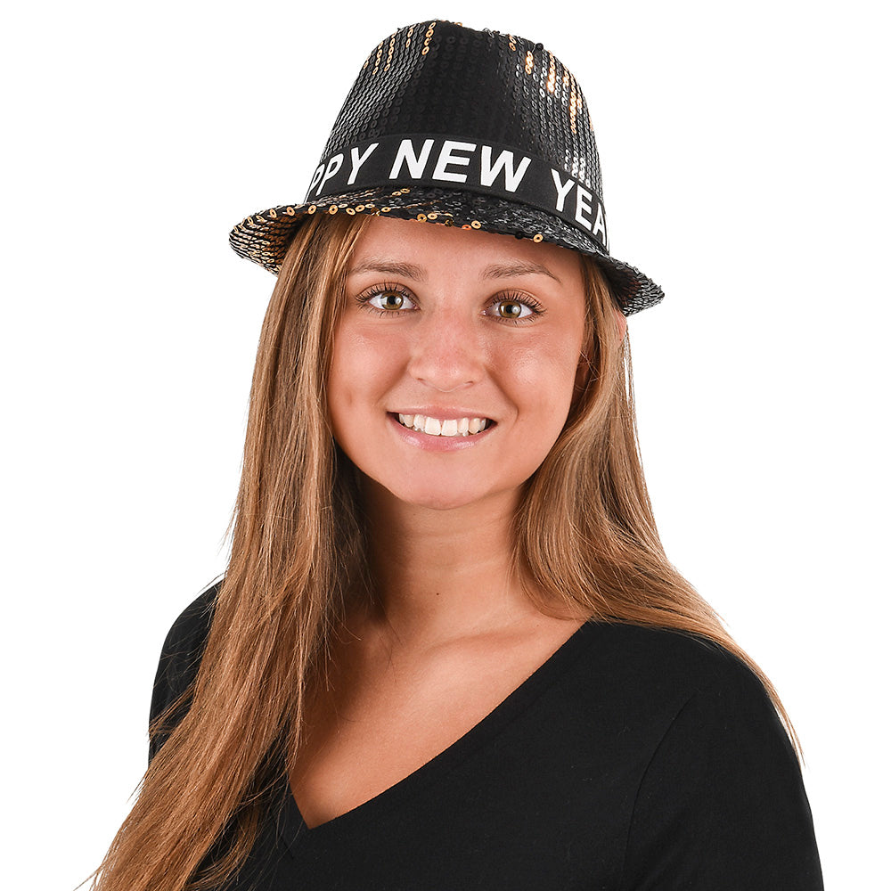 Happy New Year Sequin Fedora (1 DZ)