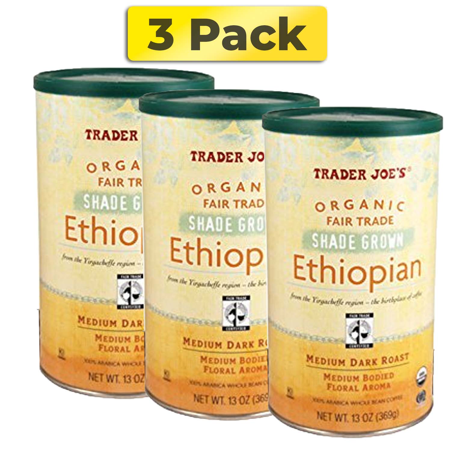 Trader Joe's Organic Fair Trade Shade Grown Ethiopian Whole Bean Coffee