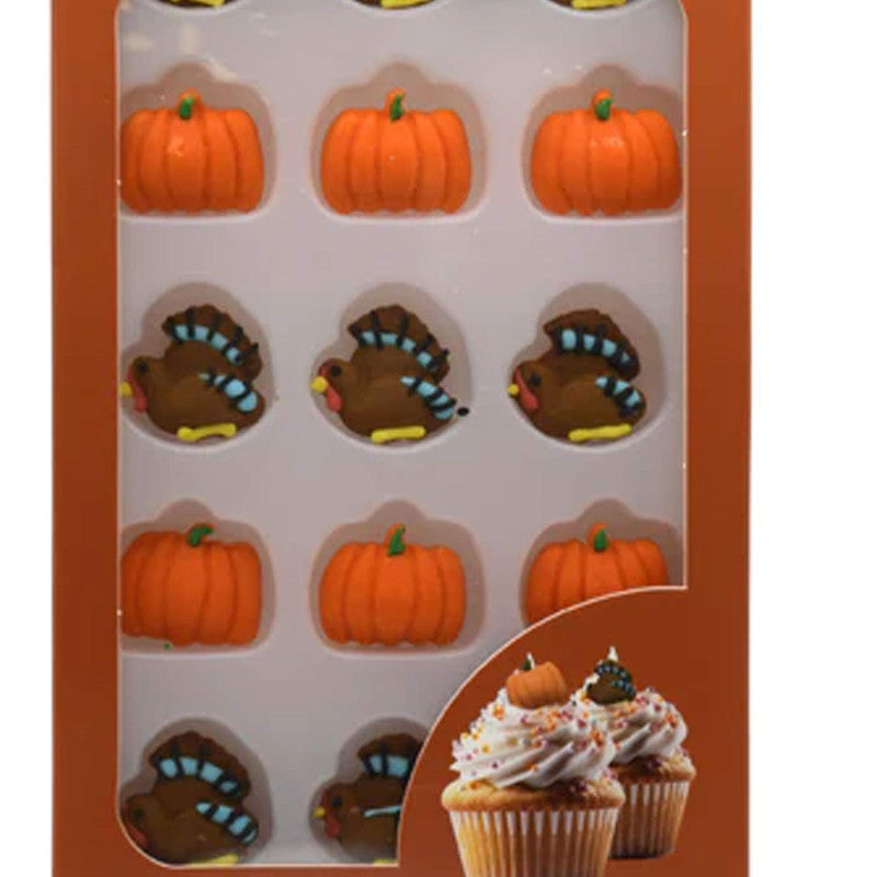 Thanksgiving Fall Edible Cake Decorations Candy Cupcake