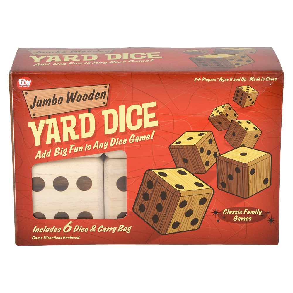 Jumbo Wooden Yard Dice 3.5" (1 Set)