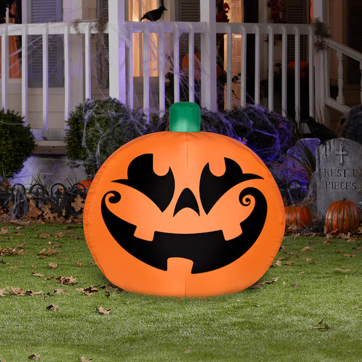 2.69 Feet Gemmy Lighted Jack-o-Lantern Inflatable Halloween Decor