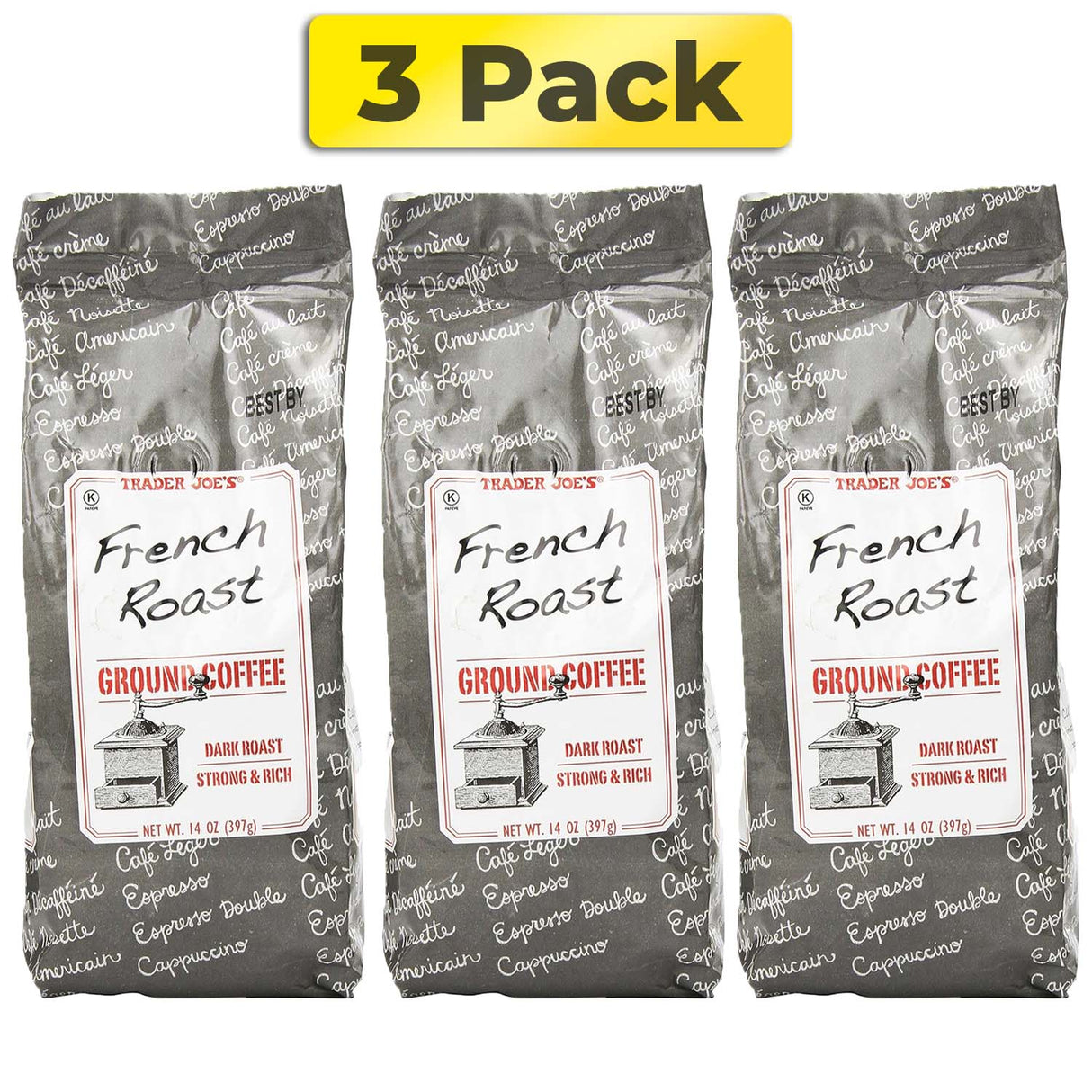 Trader Joe's French Roast Ground Coffee - 14 Oz Bag