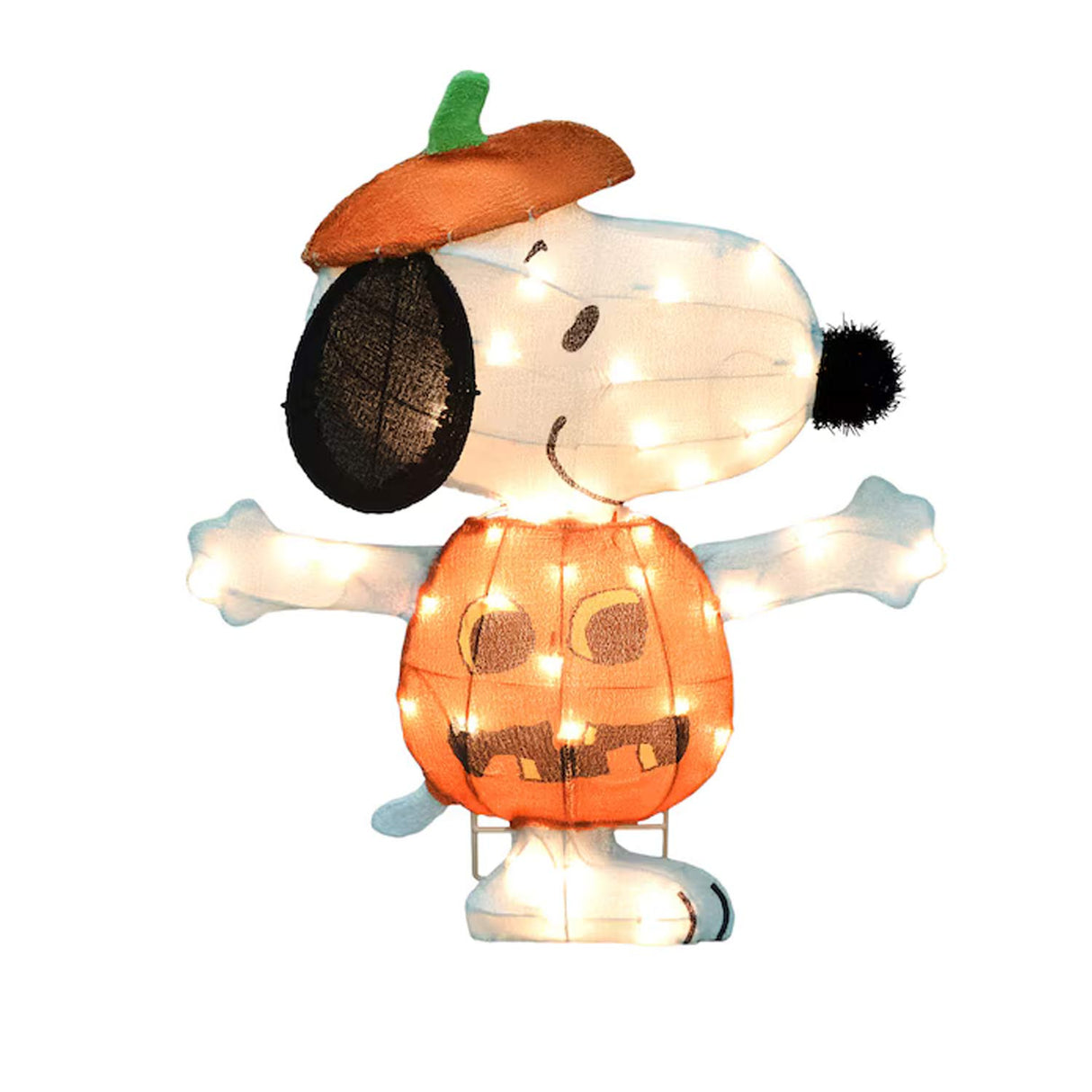 Product Works 1.97ft Snoopy Jack-o-Lantern Yard Stake Lighted Halloween Decoration