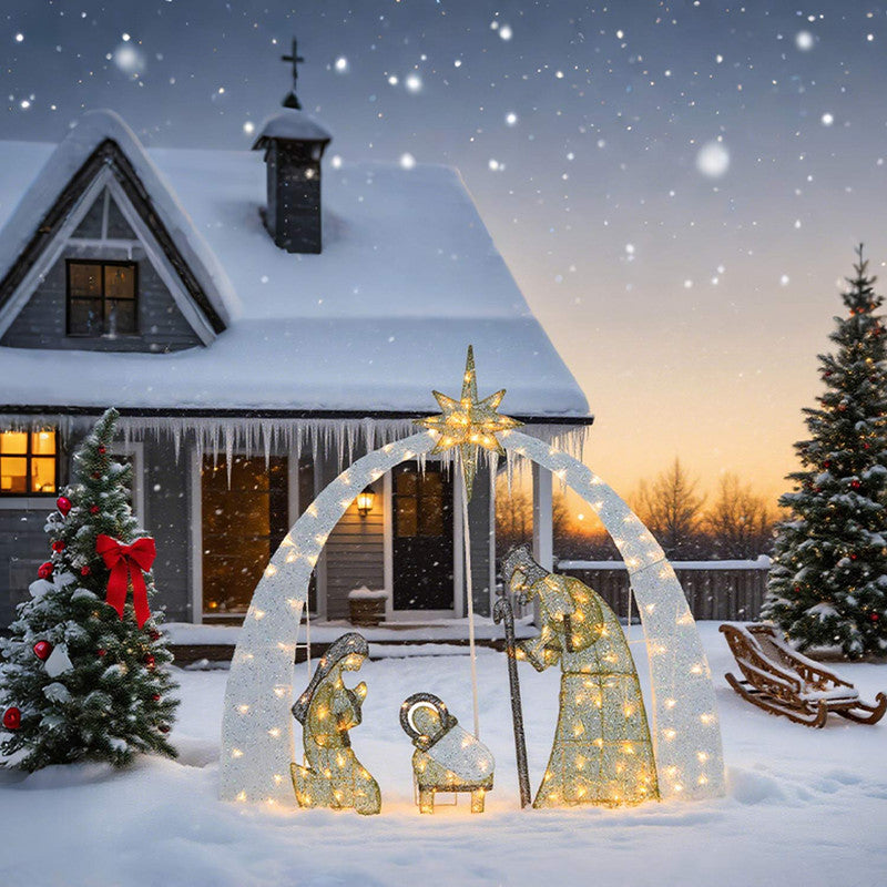54 Inch Nativity Scene LED with Warm White Lights Indoor Outdoor Christmas Decoration