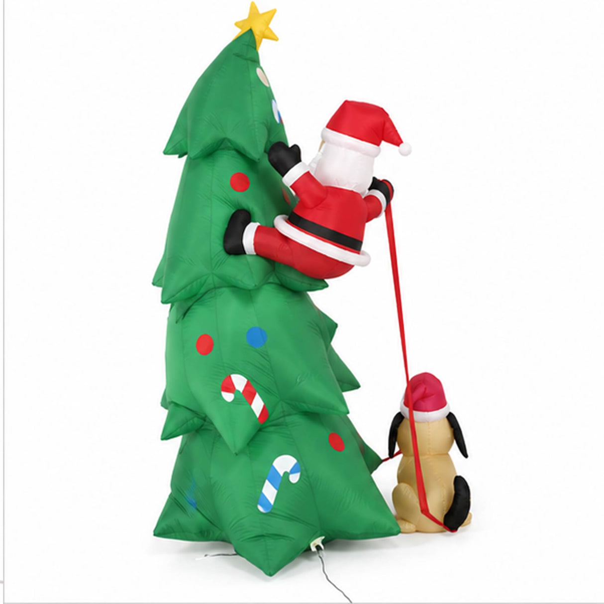 6FT Santa Climbing Tree with Dog Christmas Decor