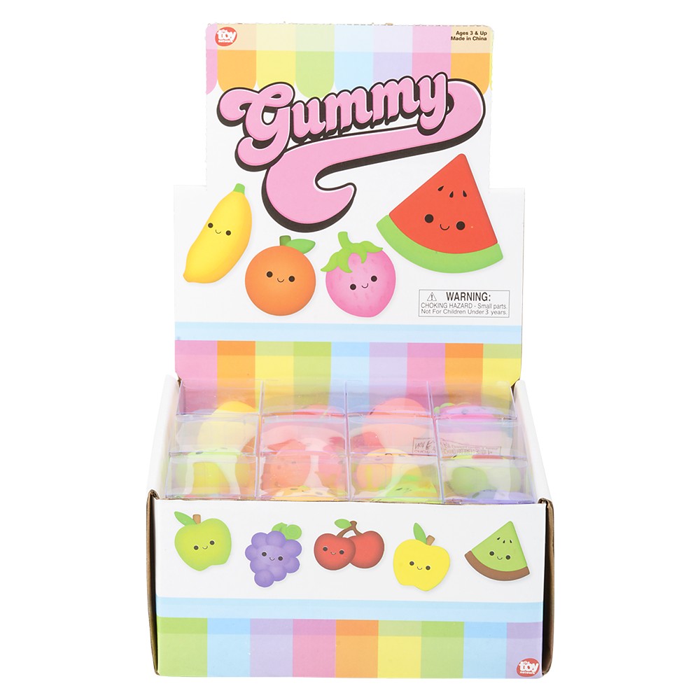 Gummy Fruit Assortment Mini Fidget Toys (24 Pc Display)