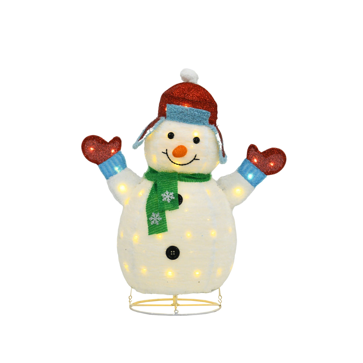 White Plush Lantern Set of 3 Snowmen, Warm White LED Lights, Indoor/Outdoor Holiday Décor 62" 60" 35"