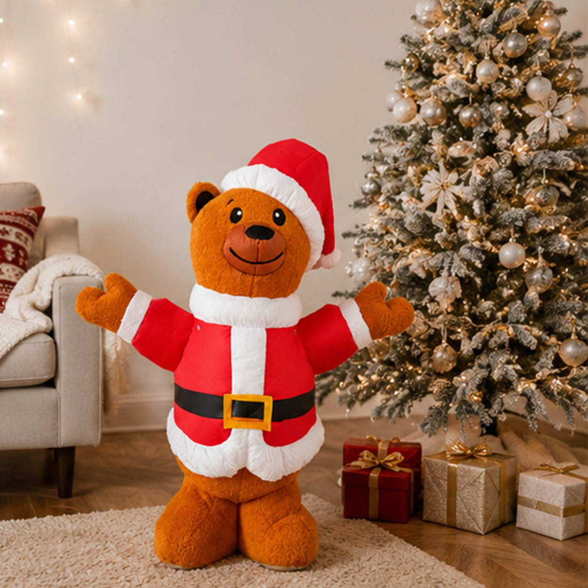 6FT Plush Teddy Bear Christmas Holiday Yard Decoration