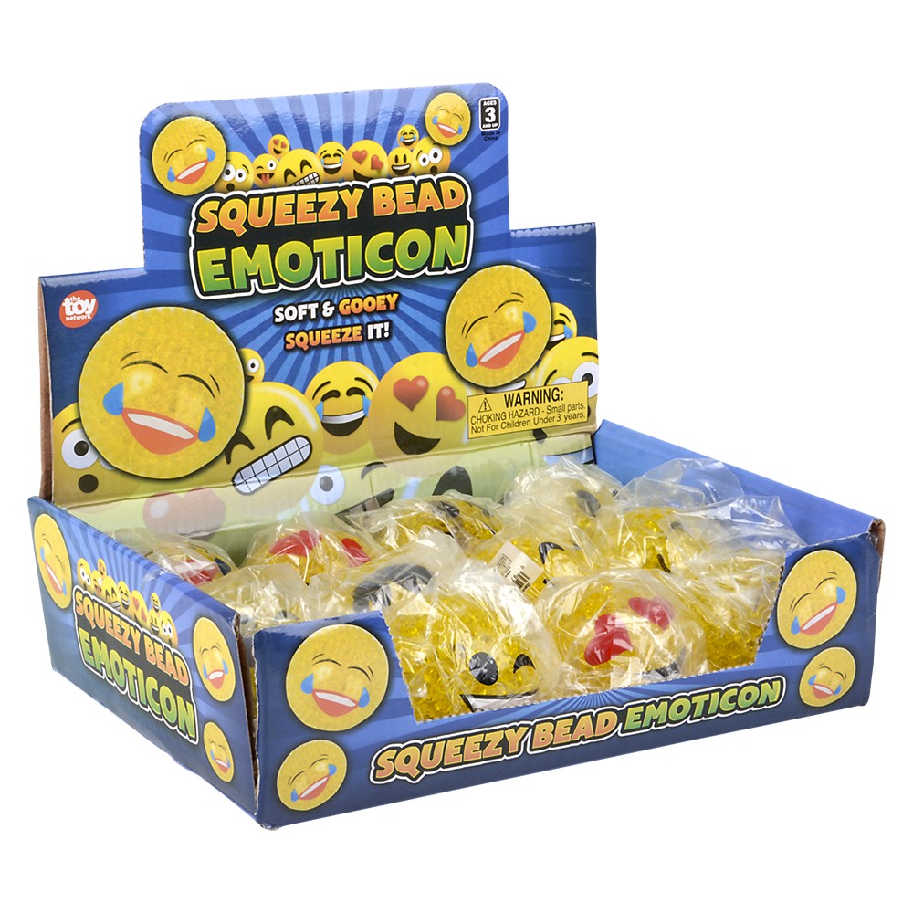 Squeezy Bead Emoticon Ball (12 PC Display)
