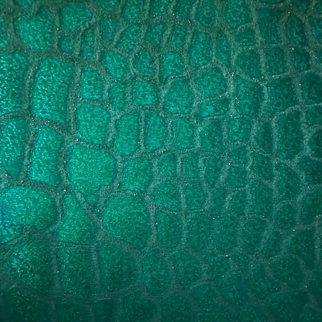 Velvet Hologram Embossed Giraffe Print Fabric