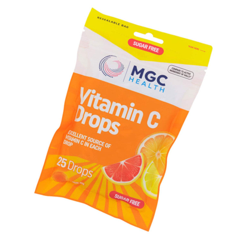 Cough Drops 25ct Sugar Free Vitamin C MGC Health Relief