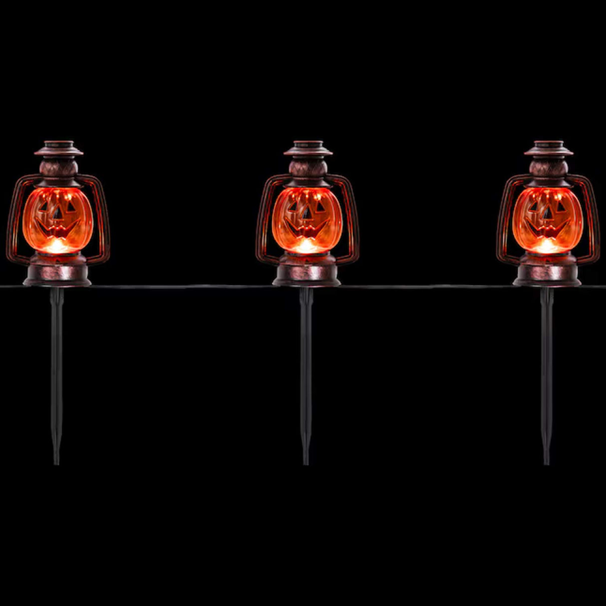 Northlight 165 in Freestanding Lighted Jack-O-Lantern Craft Pumpkin 3 Pack Halloween Decoration