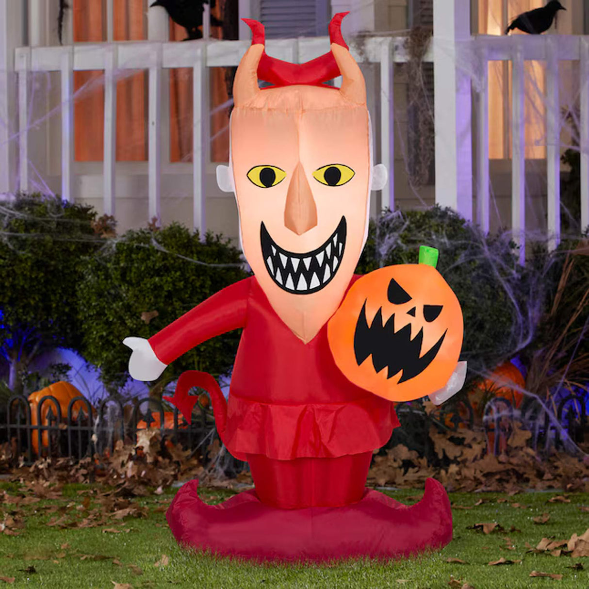 4 Feets Gemmy Disney The Nightmare Before Christmas Lock Jack-o-Lantern Inflatable Lighted Yard Stake