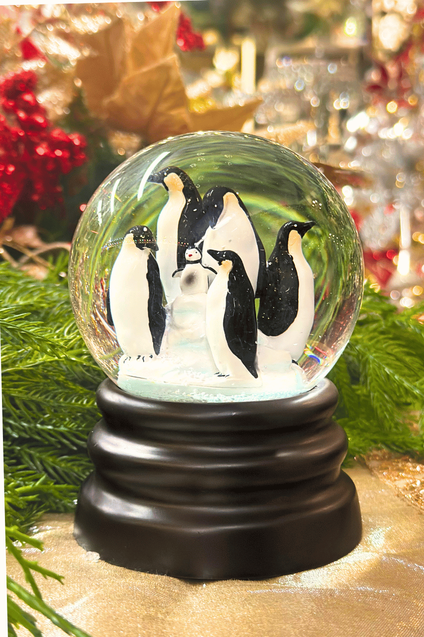8" Penguin or Cardinal Snow Globe