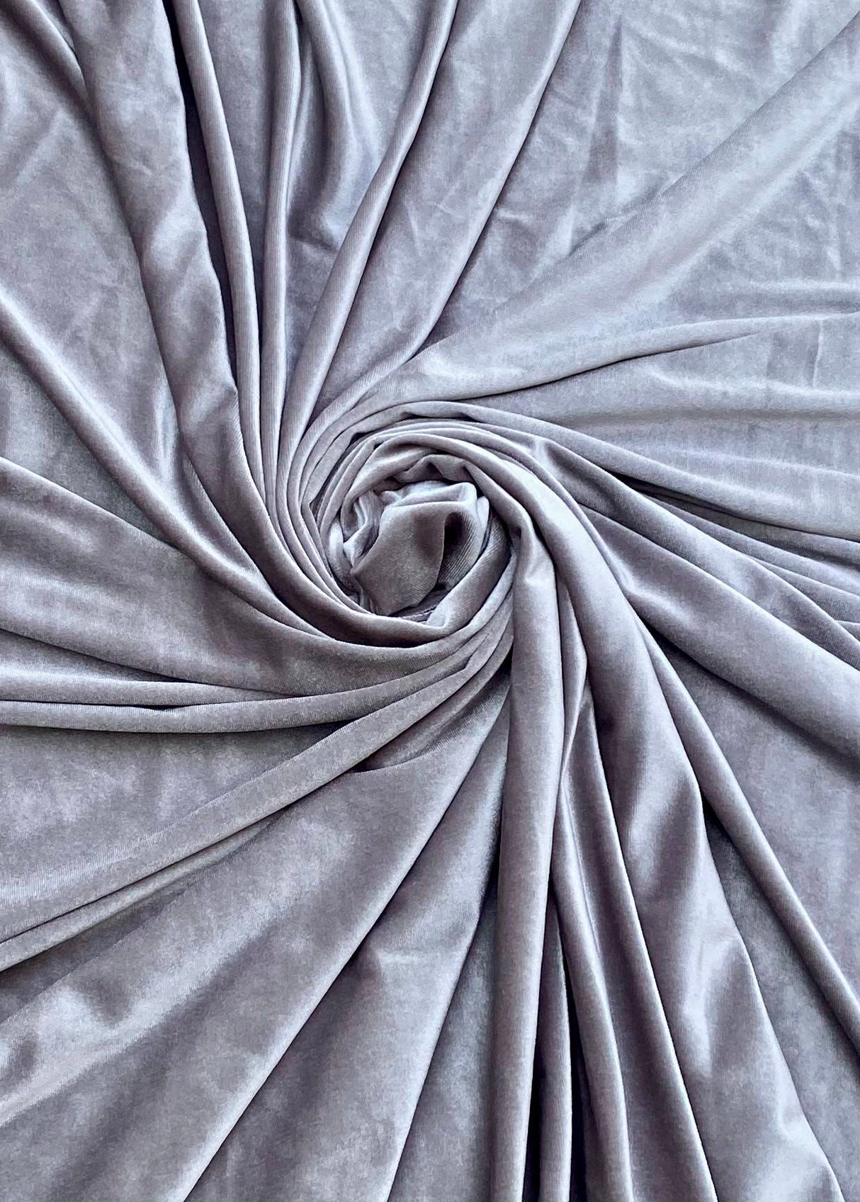 Stretch Velvet Feather Gray