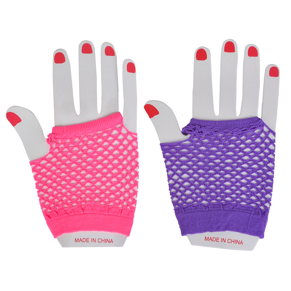 Neon Fishnet Wrist Gloves (1 DZ)