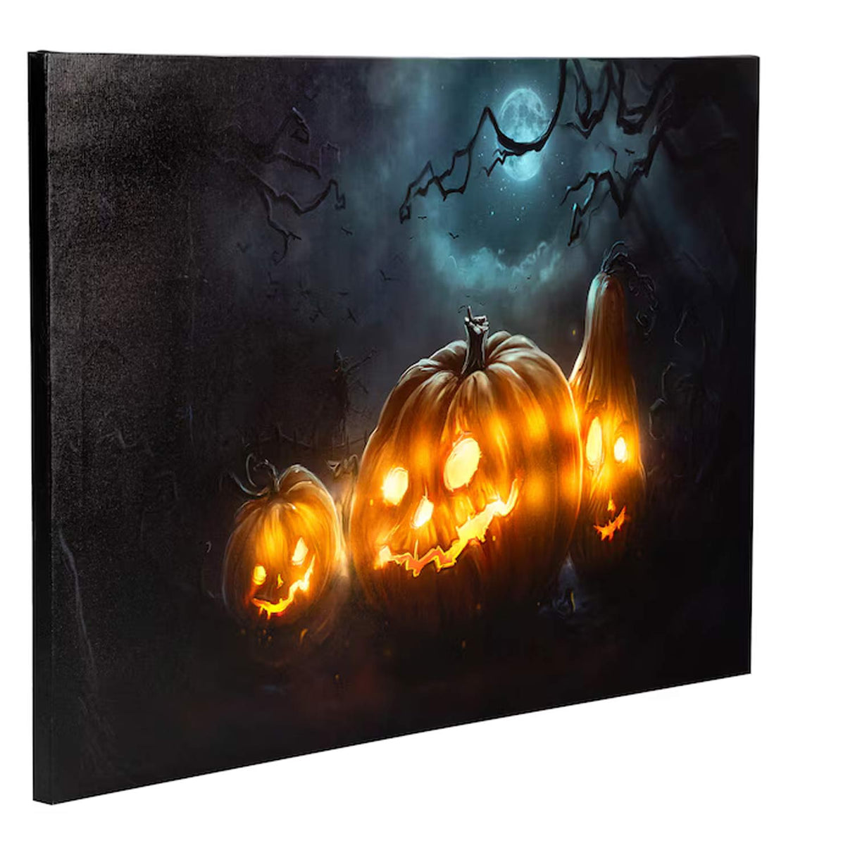 Northlight 15.75 Inches Hanging Lighted Jack-o-Lantern Halloween Wall Art