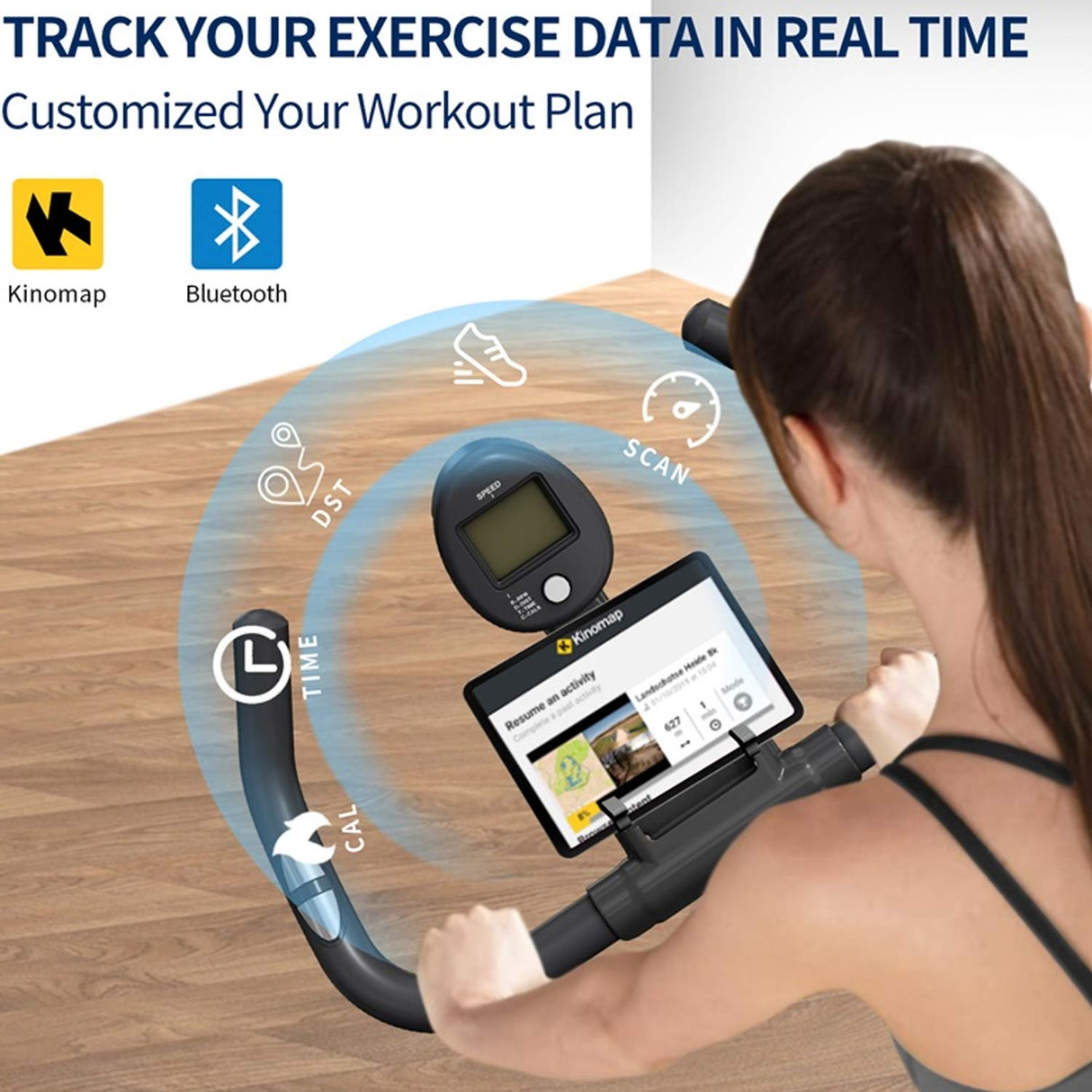 Exercise Bike for Home, Adjustable Stationary Indoor Cycling Bike with Digital Display & Smartphone Mount