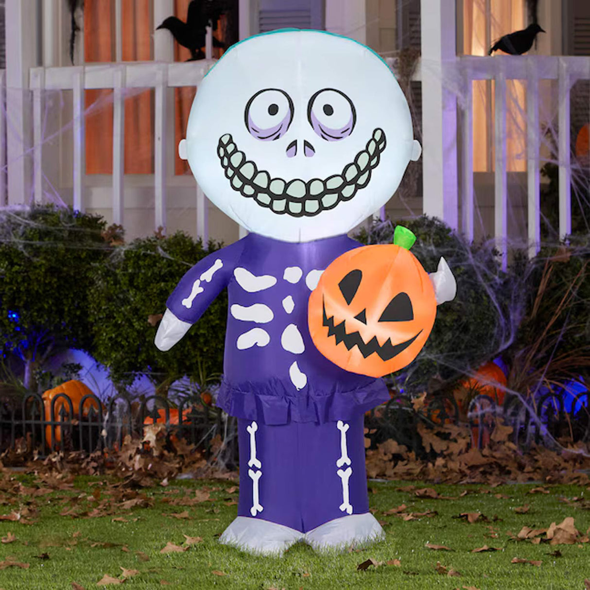 4 Feets Gemmy Disney The Nightmare Before Christmas Jack-o-Lantern Inflatable Lighted Yard Stake