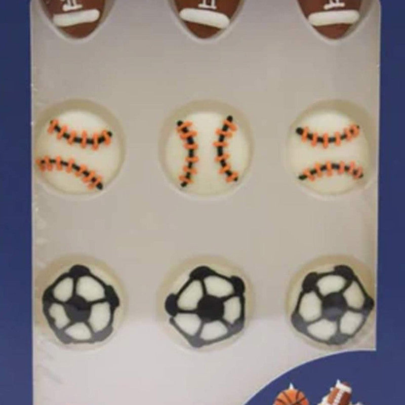 Sports Ball Royal Icing Cake Toppers 12 Pack Edible Cupcake Decorations