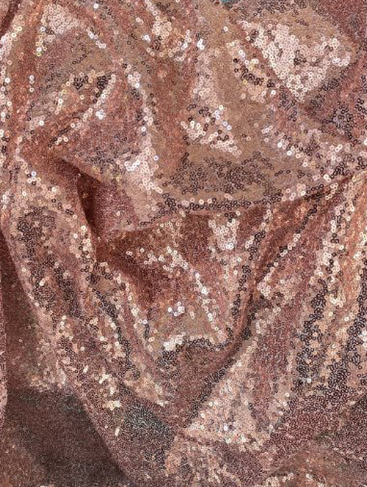 Stretch Sequin on Mesh Rose Gold