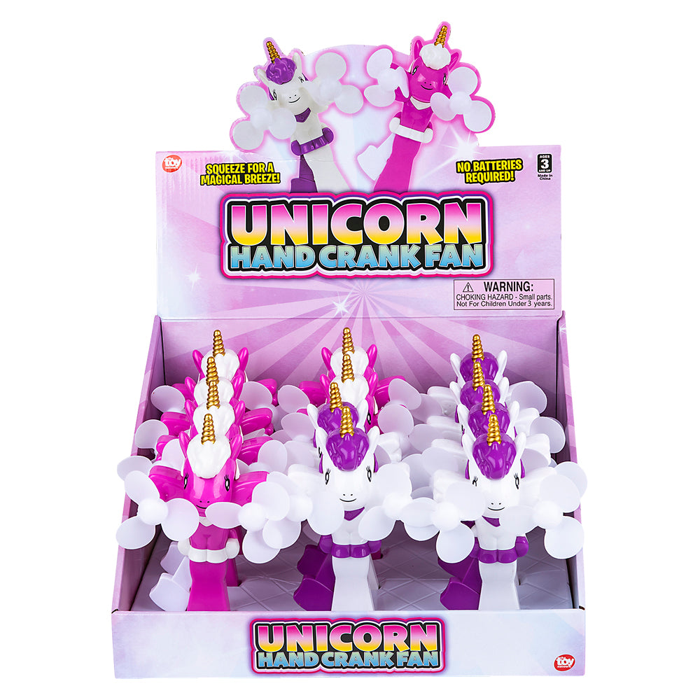Unicorn Hand Crank Fan (1 DZ)