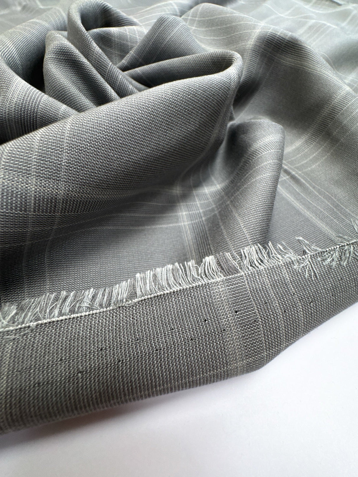 Viscose Woven Checked Gray