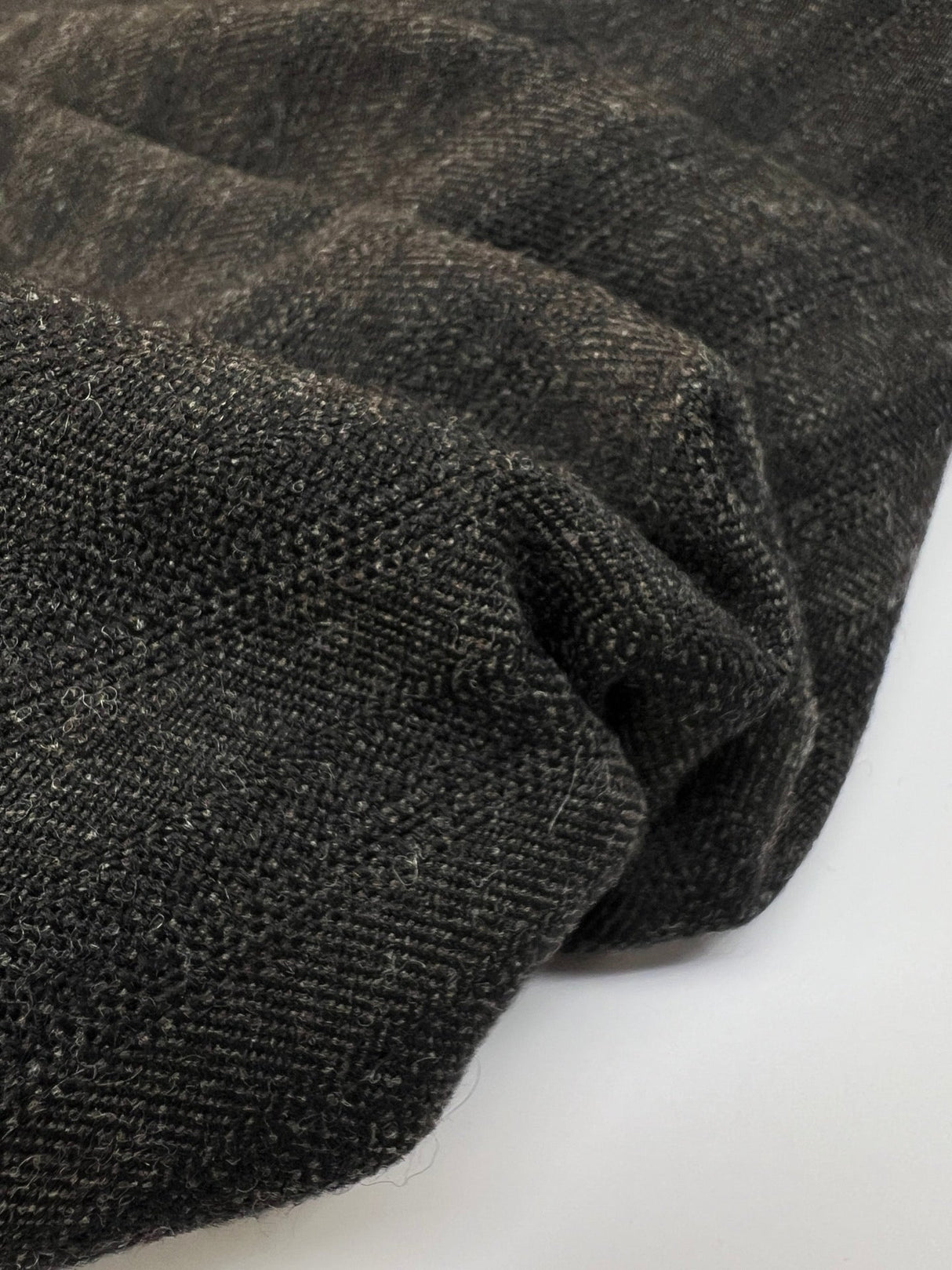 Italian Wool Twill Striped Gray Black