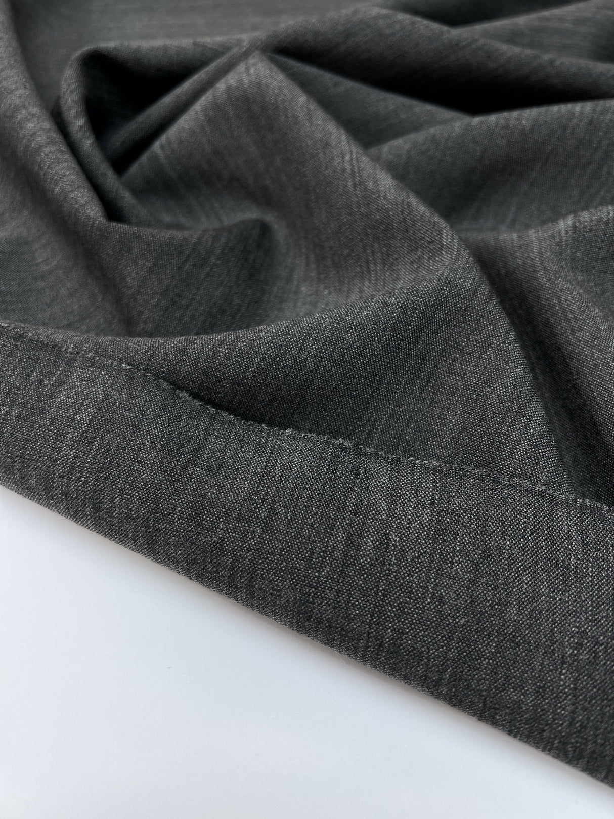 Italian Melange Wool Suit Fabric Gray Black