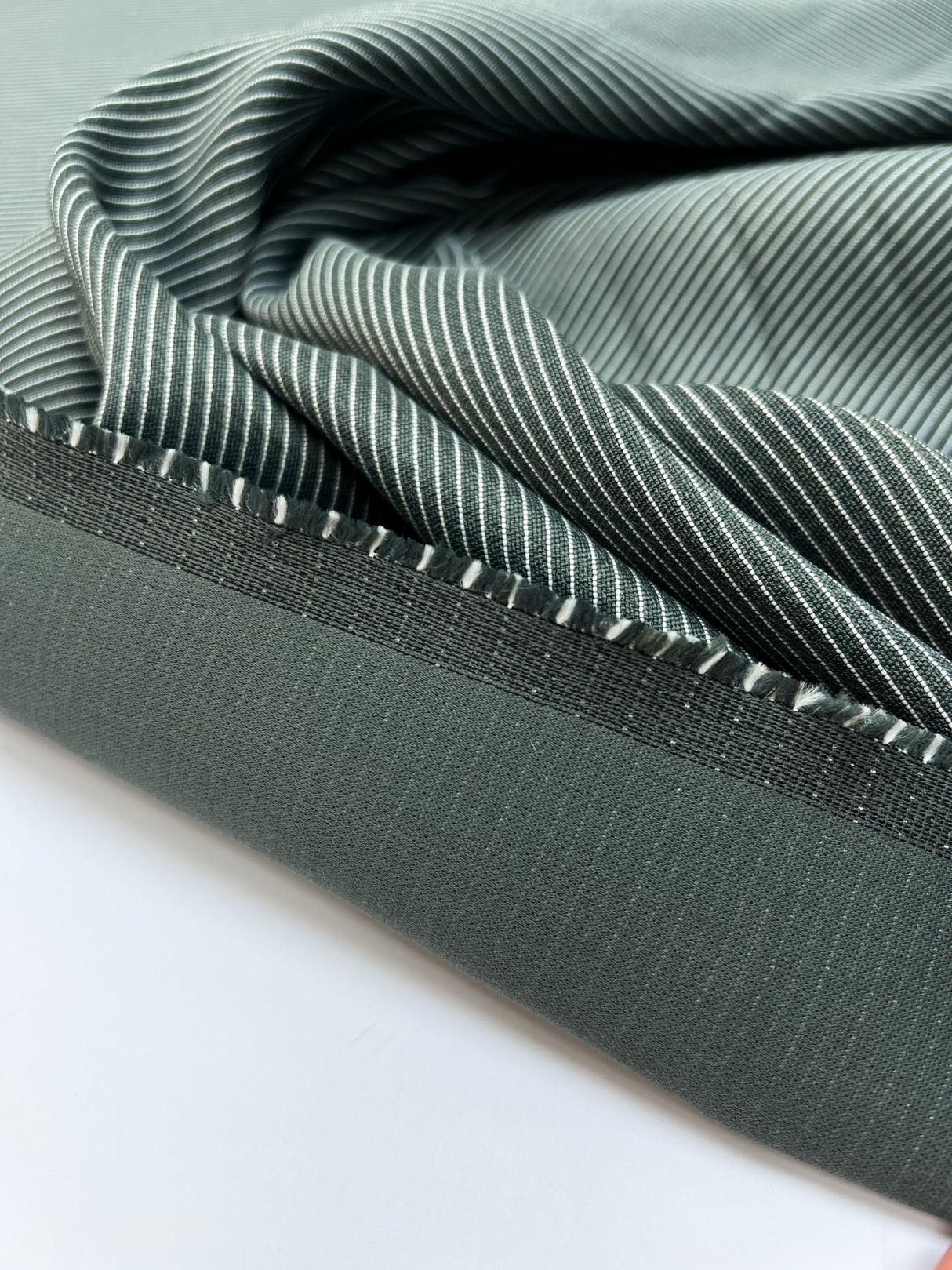 Viscose Striped Suit Fabric White Green