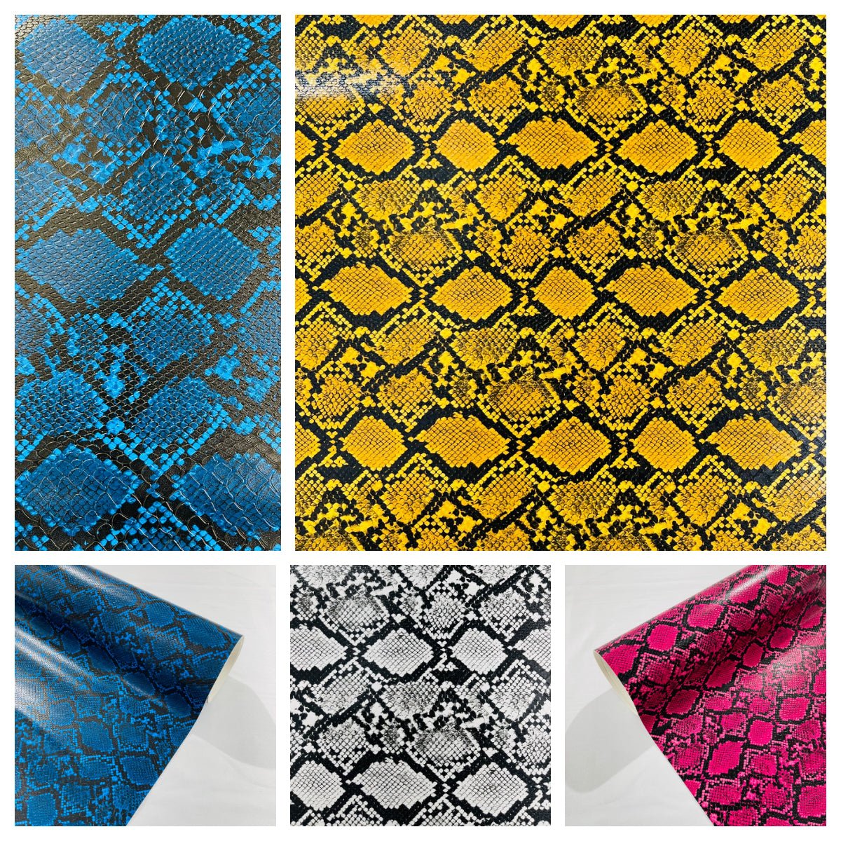 Calico Faux Snake Vinyl Fabric - 54" Width, Textured Snake Print (1 Yard)
