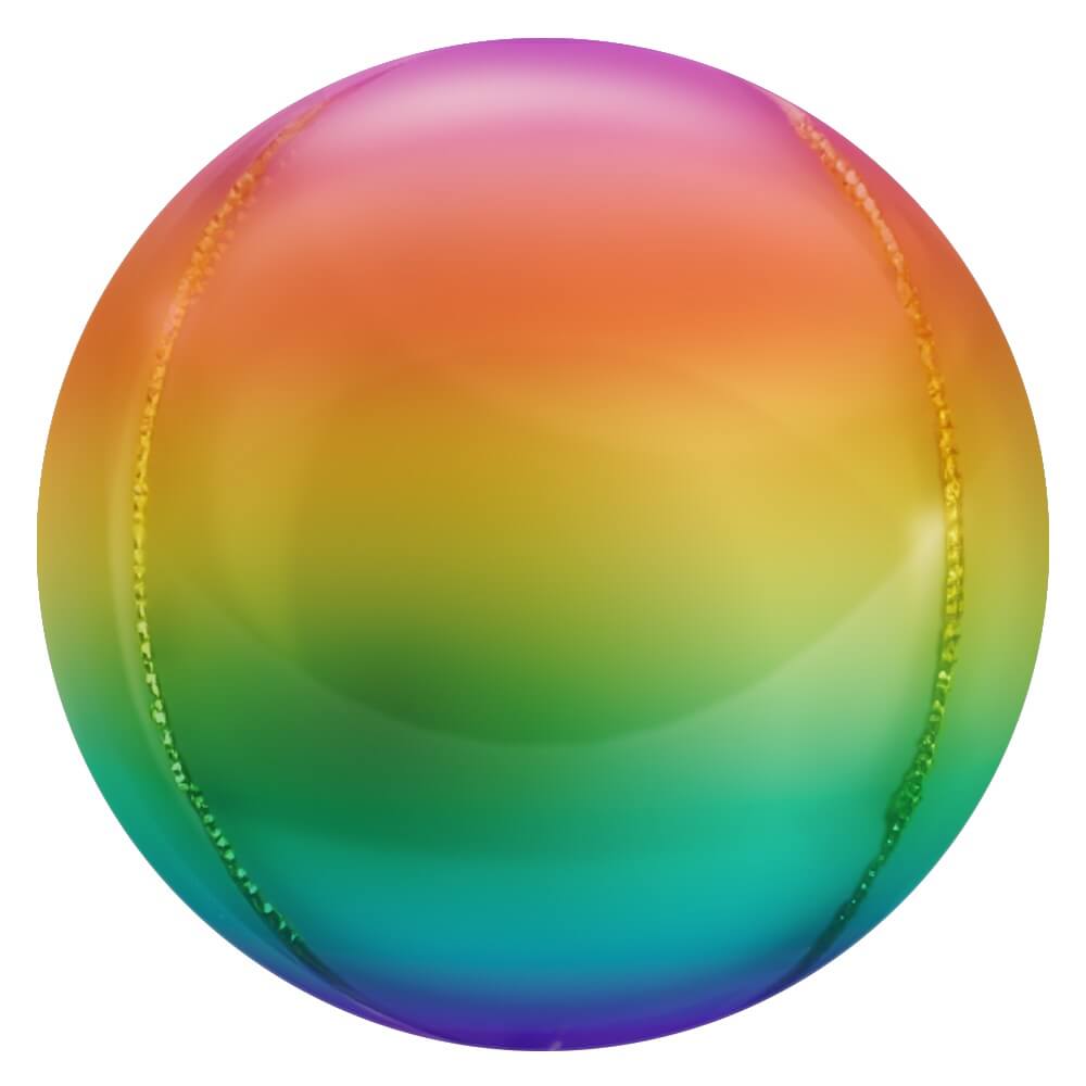 Foil Balloon 3D Sphere Metallic Ombre Rainbow
