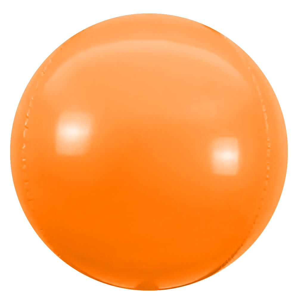 Plastic Balloon 3D Sphere Tangerine Orange