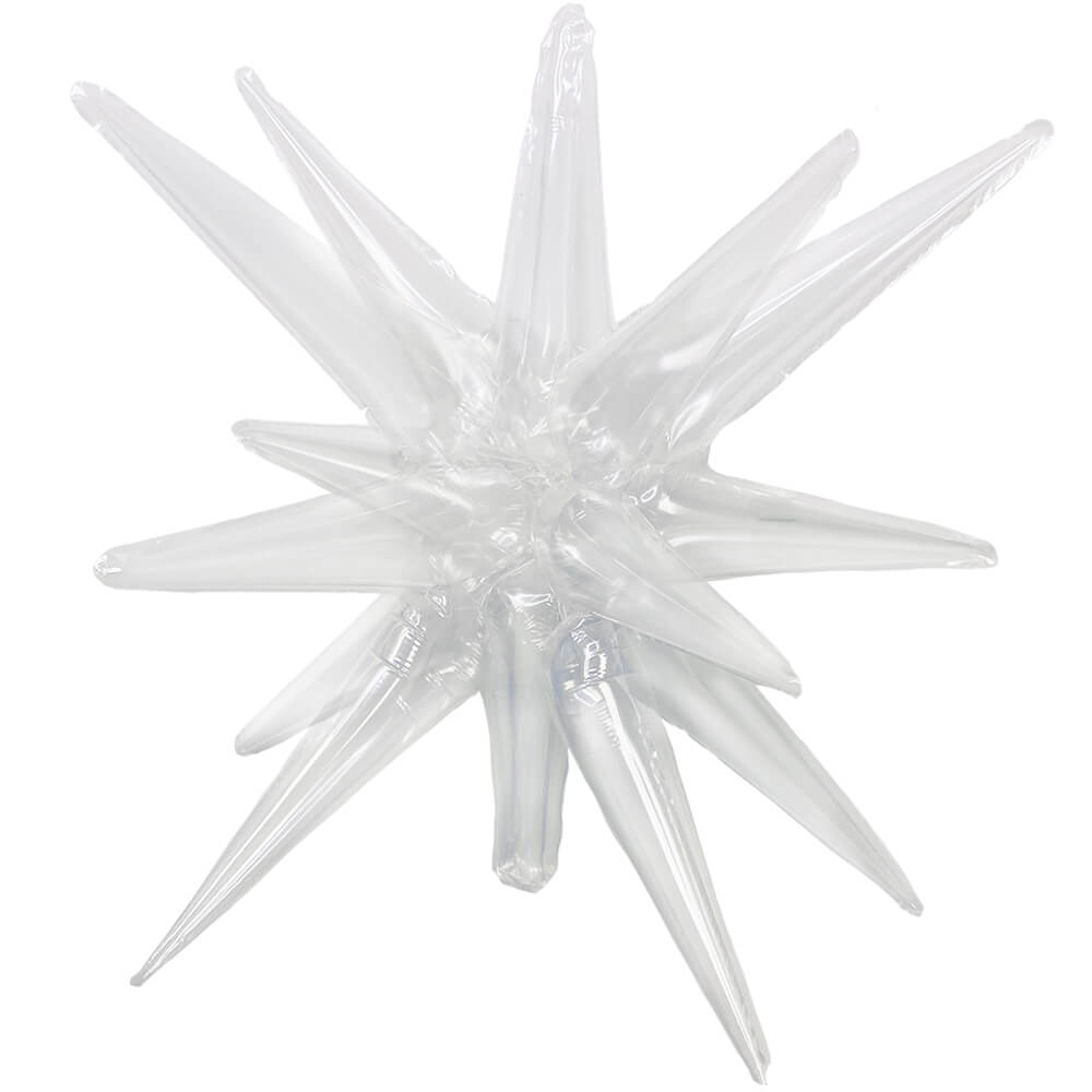 Foil Balloon 3D Star-Burst Transparent Clear