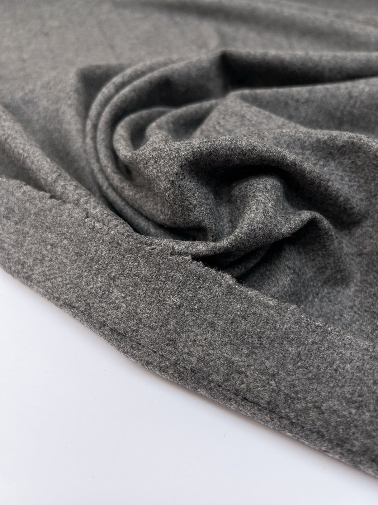Wool Tweed Gray Striped Mélange Fabric