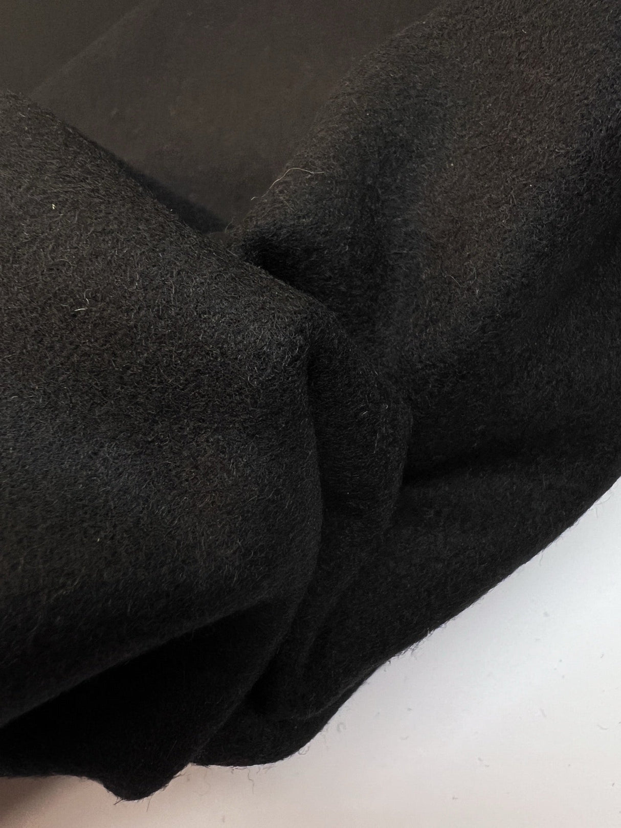 Italian Black Wool Tweed Coat Fabric