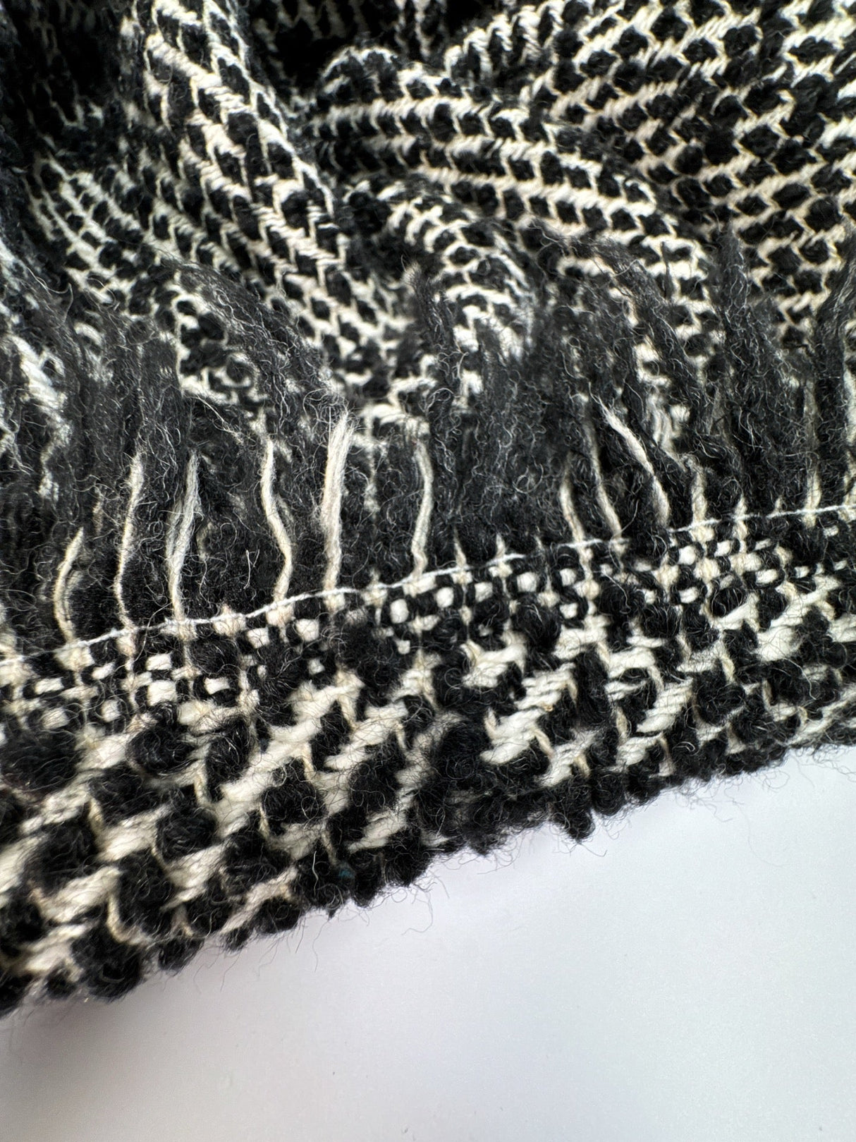 Cotton Wool Bouclé Black White