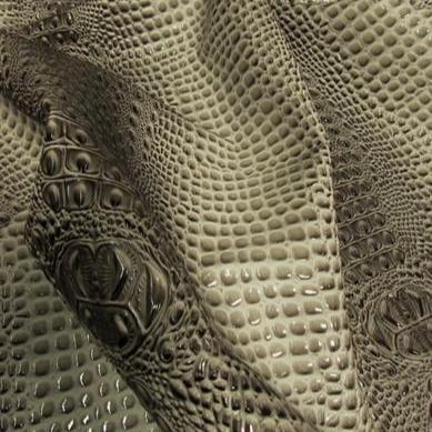 Stone Gray Keys Gator 3D Embossed Vinyl Fabric,