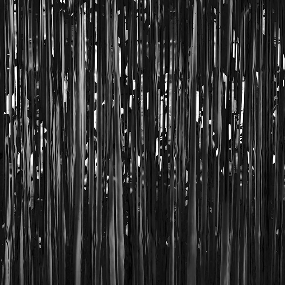 Foil Fringe Curtain Black 3ft x 6.5ft