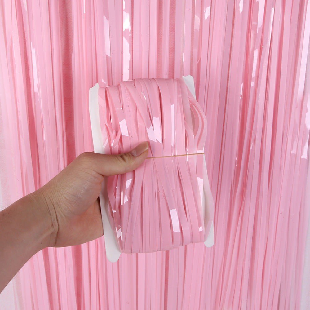 Foil Fringe Curtain Pink Backdrop