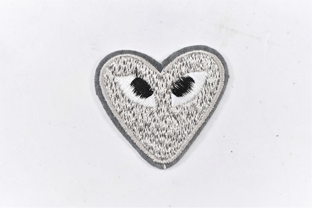 Embroidered Heart Patch with Eyes