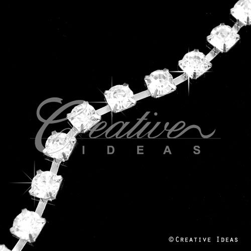 3Mm Rhineston Chain (Separated) - 5 Yards (Silver)